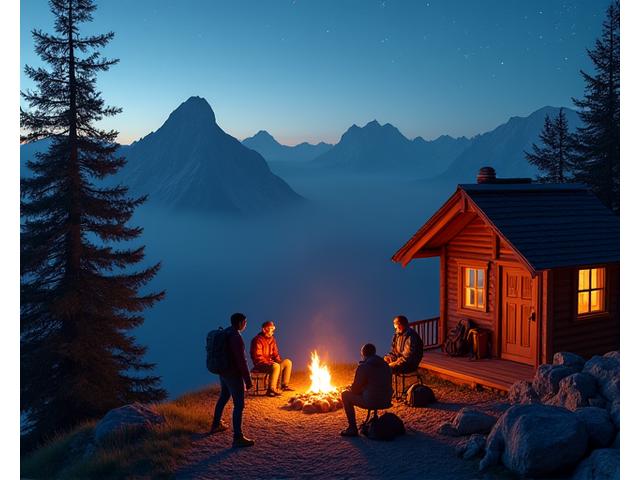 Gruppe von Abenteurern, die während einer 7-tägigen Alpine Adventure Week rasten