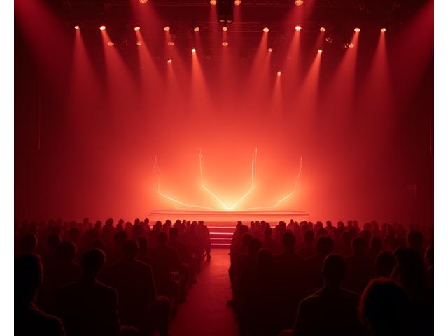 Glanzvolle Präsentation eines neuen Produkts auf einem stilvollen Event.