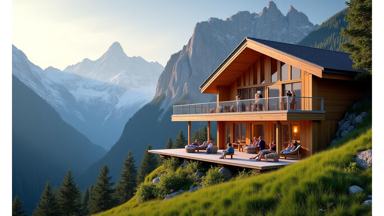 Grosszügiges Luxus-Chalet in den Alpen mit Familie