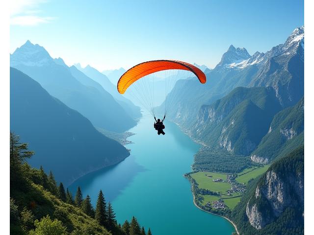 Abenteuerliche Aktivität: Paragliding über Interlaken