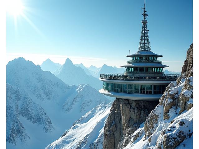 Blick auf das Schilthorn Piz Gloria, bekannt aus James Bond 007 – Im Geheimdienst Ihrer Majestät